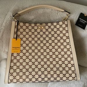 VALENTINO beautiful handbag NEW cream and bronze